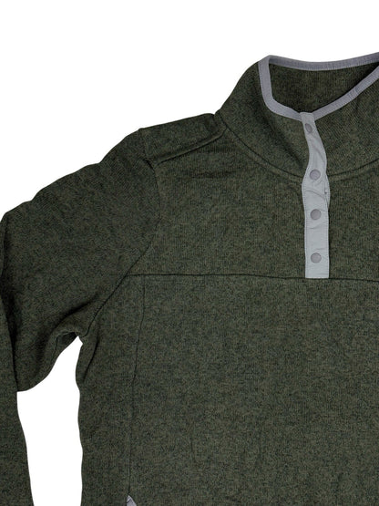 LL Bean Green Fleece Snap Jumper Medium