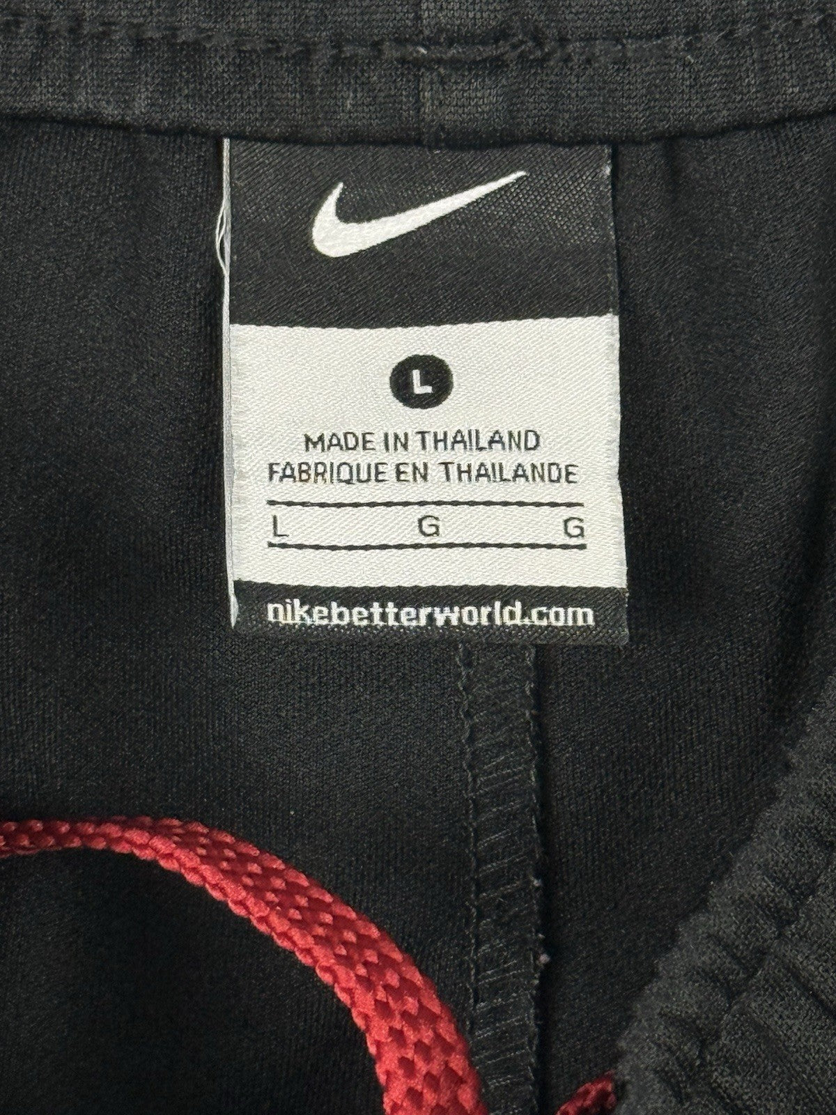 Nike Black Red Polyester Sport Shorts Large