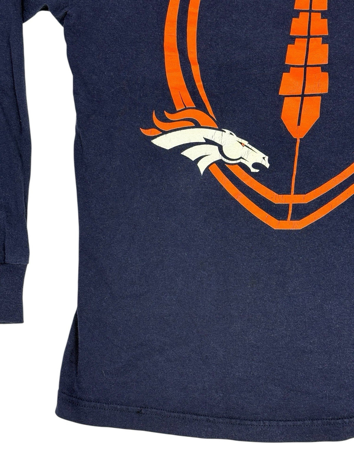Reebok NFL Denver Broncos Blue Retro Long Sleeve Top Medium