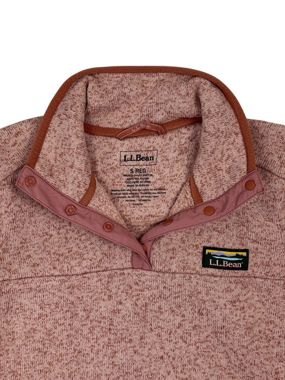 LL Bean Pink Sweater Fleece Pullover Jumper Small