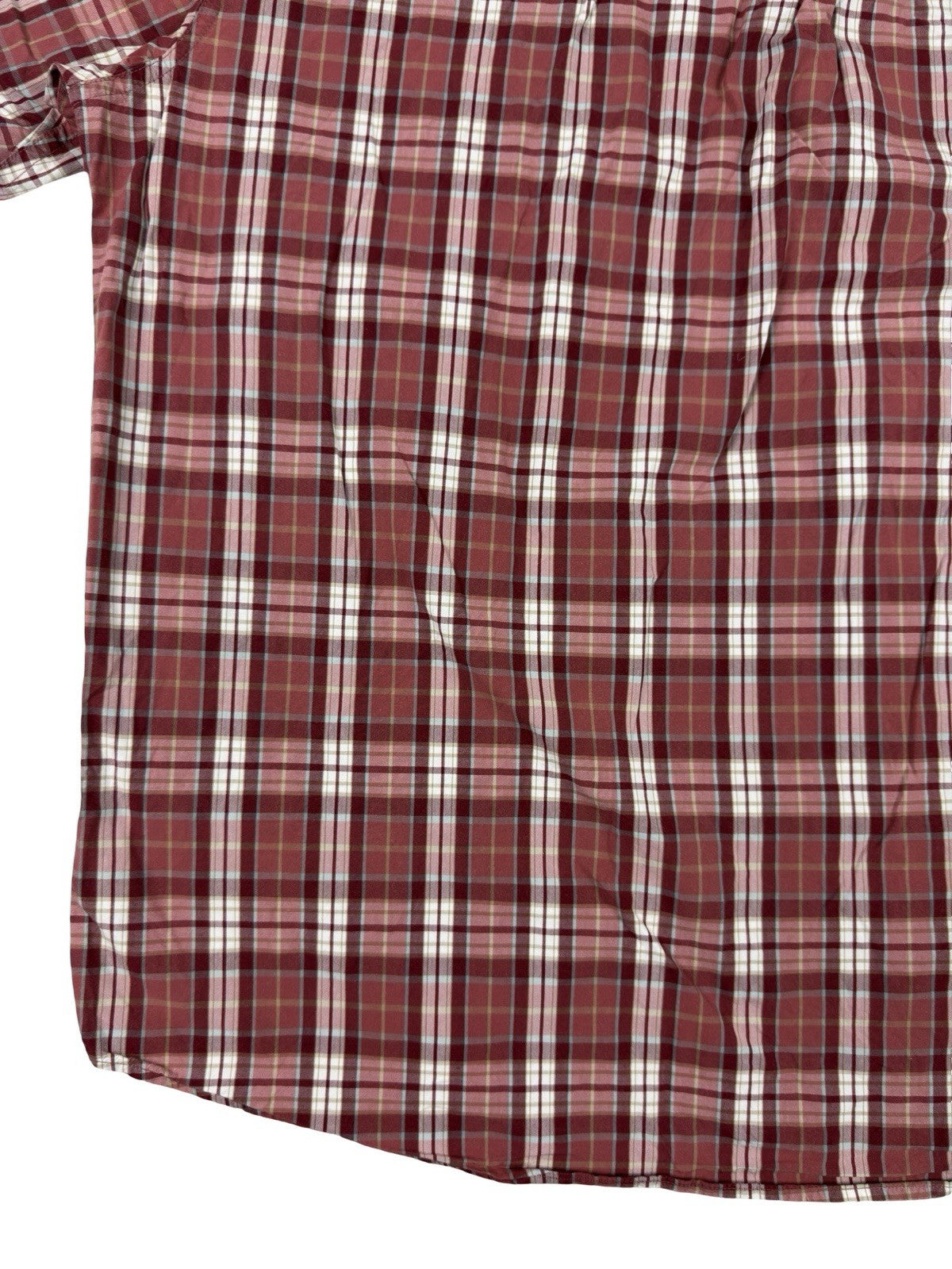 Carhartt Retro Red Plaid Short Sleeve Y2K Button Cotton Shirt 2XL