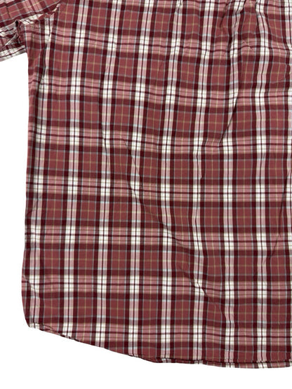 Carhartt Retro Red Plaid Short Sleeve Y2K Button Cotton Shirt 2XL