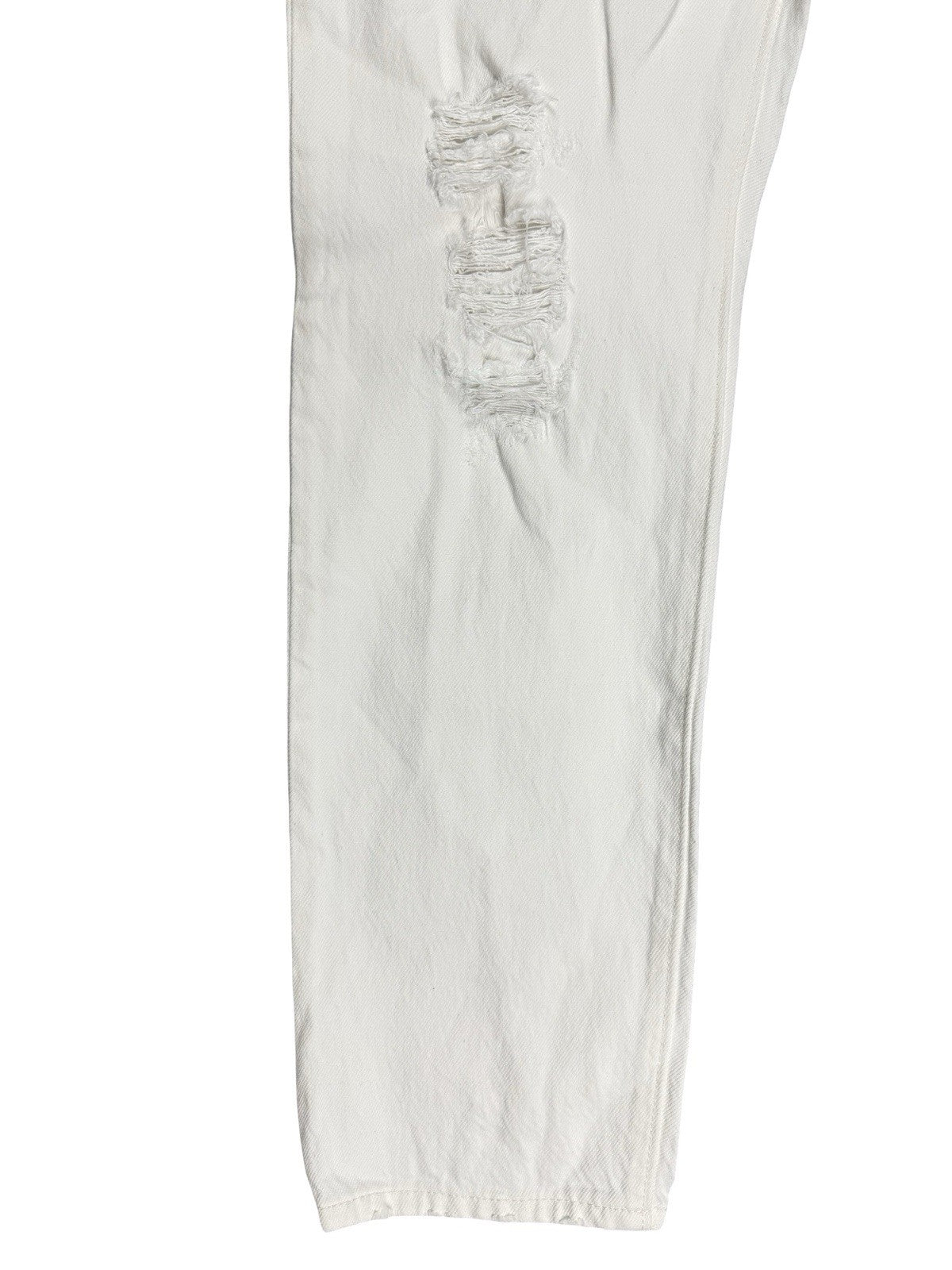 Levi's 501 CT White Distressed Denim Jeans 28W 32L