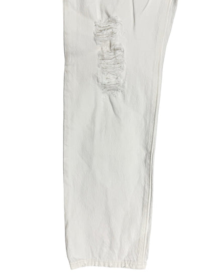 Levi's 501 CT White Distressed Denim Jeans 28W 32L
