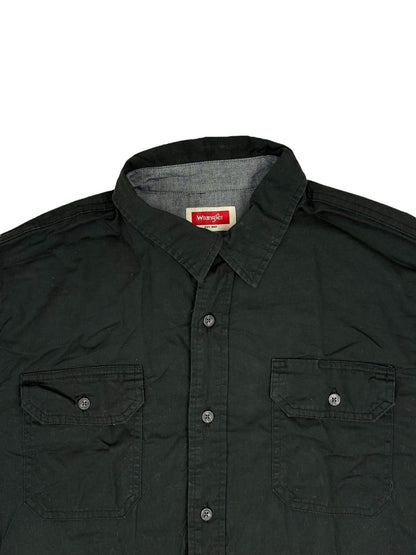 Wrangler Black Flex Comfort Short Sleeve Collared Shirt Medium