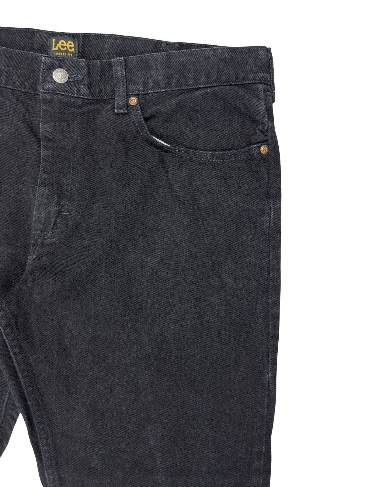Lee Classic Regular Fit Straight Leg Black Denim Jeans 38W 29L