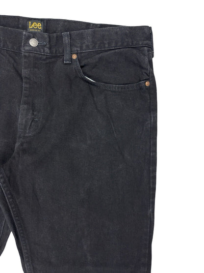Lee Classic Regular Fit Straight Leg Black Denim Jeans 38W 29L