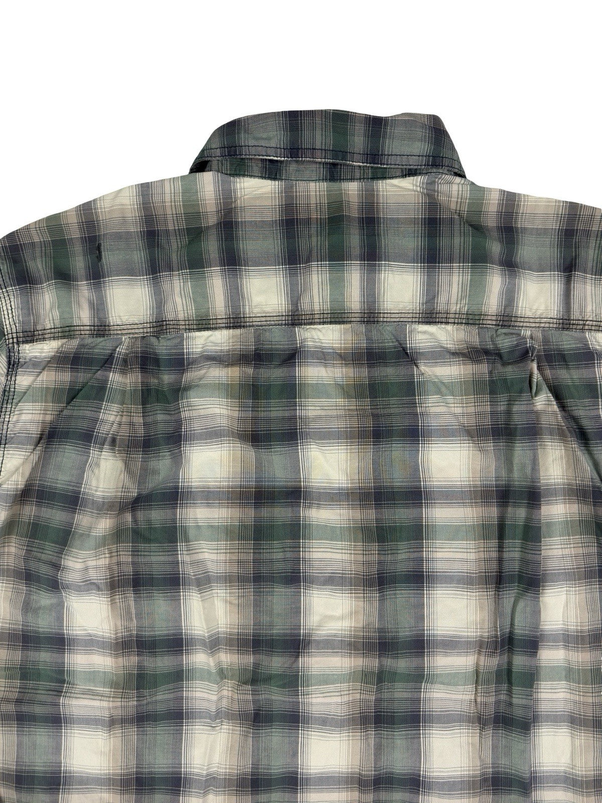 Carhartt Green Grey Plaid Short Sleeve Relaxed Fit Button Shirt Large Regular