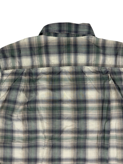 Carhartt Green Grey Plaid Short Sleeve Relaxed Fit Button Shirt Large Regular