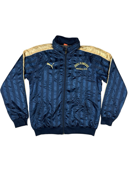 Puma Retro Blue Striped Japanese Football Track Jacket Large