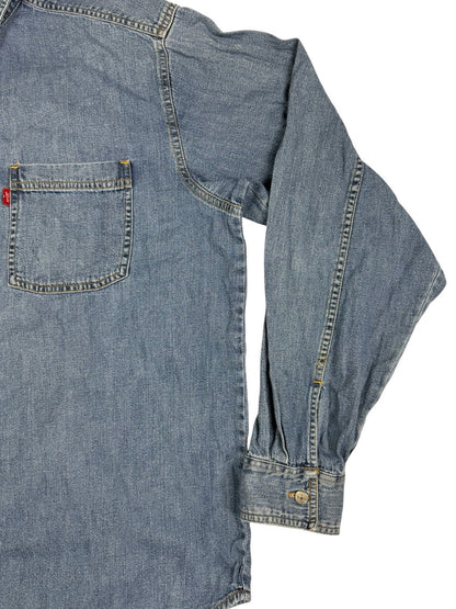 Levi's Blue Cotton Denim Button Up Shirt Large
