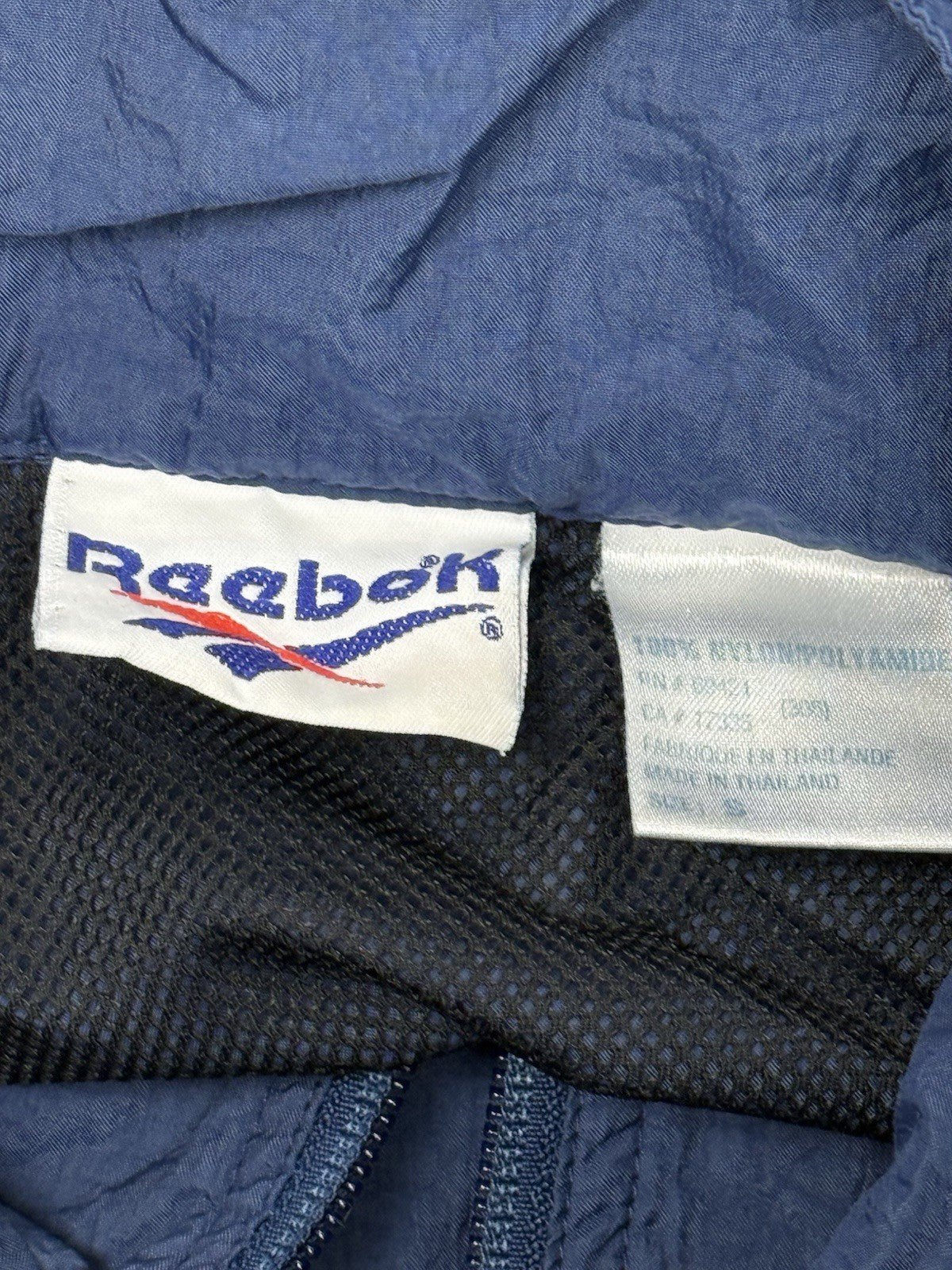Reebok Retro Blue Nylon Zip Track Jacket Small