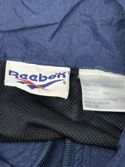 Reebok Retro Blue Nylon Zip Track Jacket Small