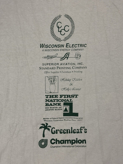 Vintage Green Cotton Michigan Triathlon '97 Americana Top XL