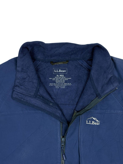 LL Bean Blue Softshell Fleece Lined Jacket XL