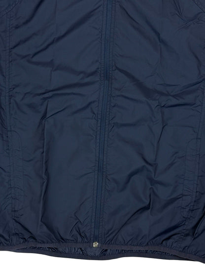 LL Bean Blue Zip Hooded Windbreaker Jacket Large