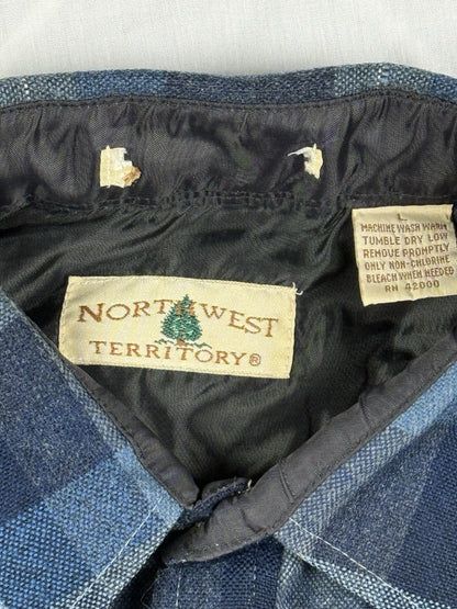 Northwest Territory Vintage 90s Blue Plaid Flannel Lumberjack Shirt Large