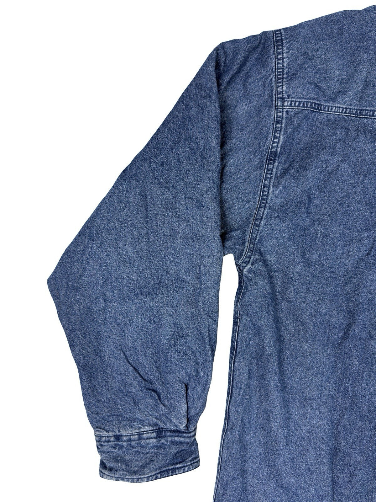 Sun River Vintage Blue Denim Fleece Lined Shirt Jacket Large