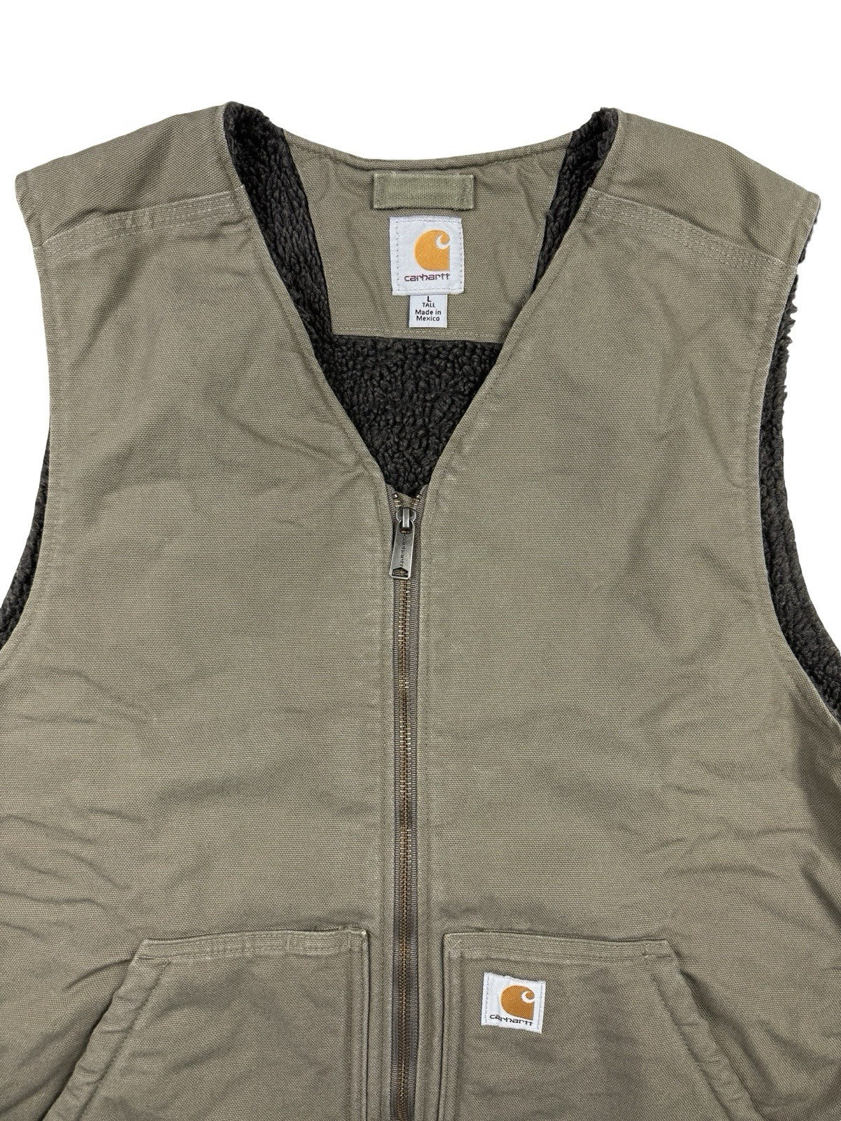 Carhartt 104394 DWD Sherpa Lined Canvas Gilet Vest Bodywarmer Large Tall