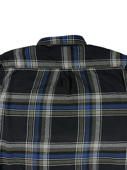 Barbour Black Plaid Check Cotton Button Up Shirt XL