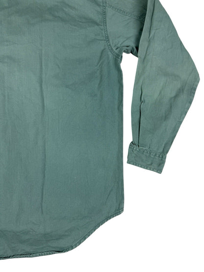 Levi's Vintage 90's Teal Green Button Up Western Cotton Denim Shirt Large