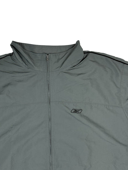 Reebok Grey Retro Lined Zip Track Jacket 2XL