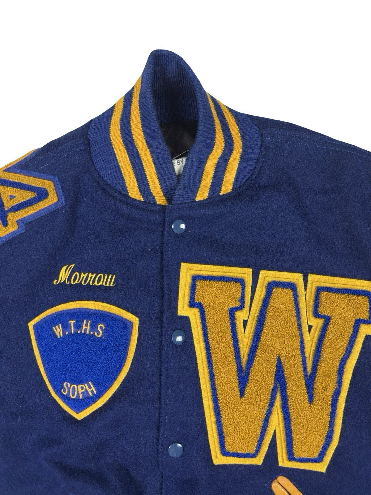Vtg Grand Sporting Goods Blue USA High School Football Letterman Jacket Large