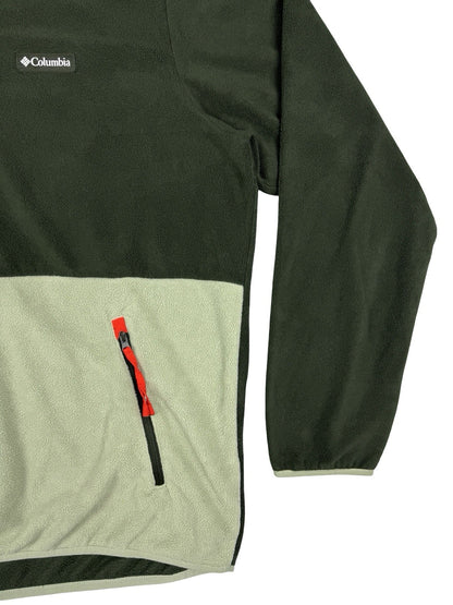 Columbia Green Colourblock Half Zip Outdoor Fleece Jumper 2XL