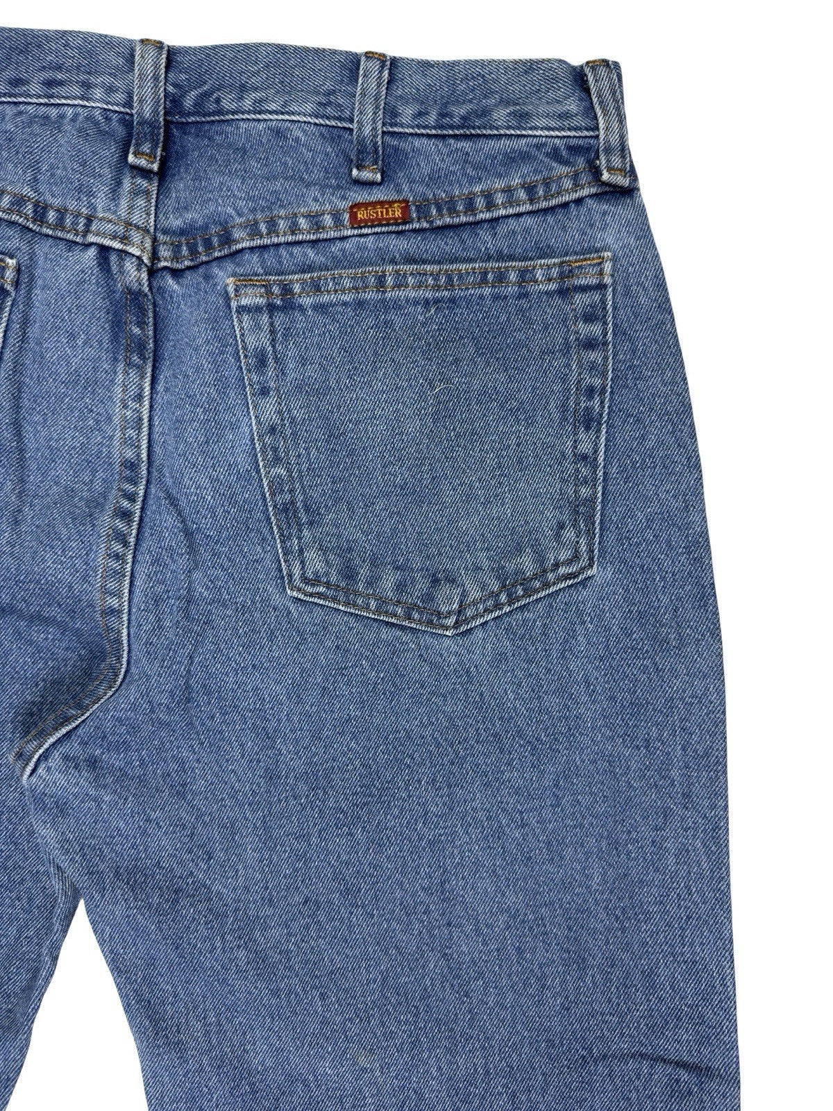 Rustler Wrangler Blue Denim Straight Leg Jeans 34W 32L
