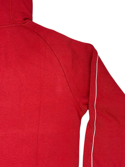 Adidas Red Embroidered Pinstripe Hoodie Large
