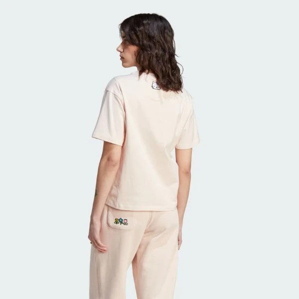 Adidas Originals x Hello Kitty Pink Trefoil Bow Women's Top New