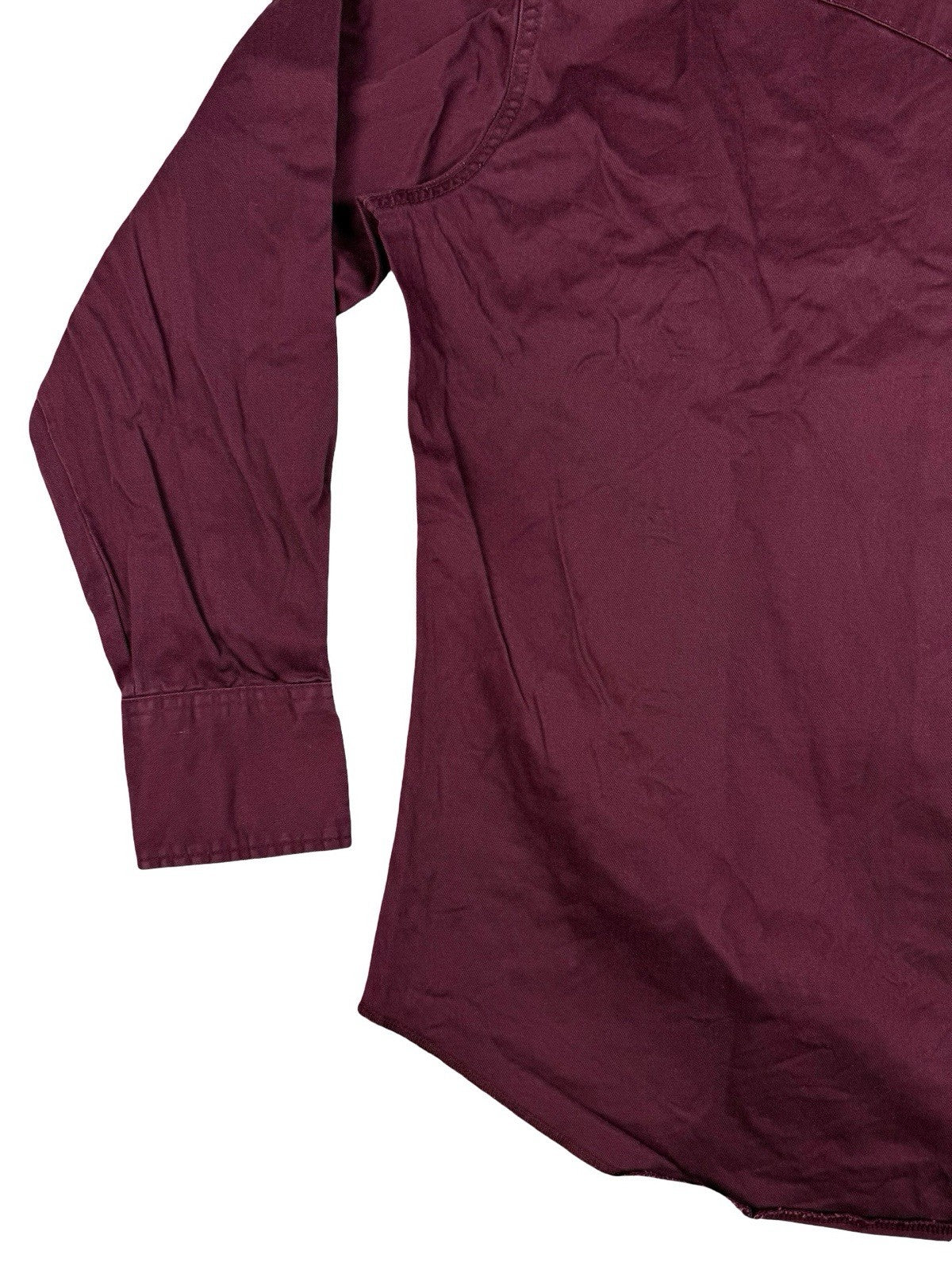 Wrangler Maroon Western Cowboy Pearl Snap Shirt Large