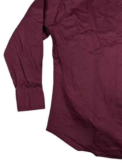 Wrangler Maroon Western Cowboy Pearl Snap Shirt Large