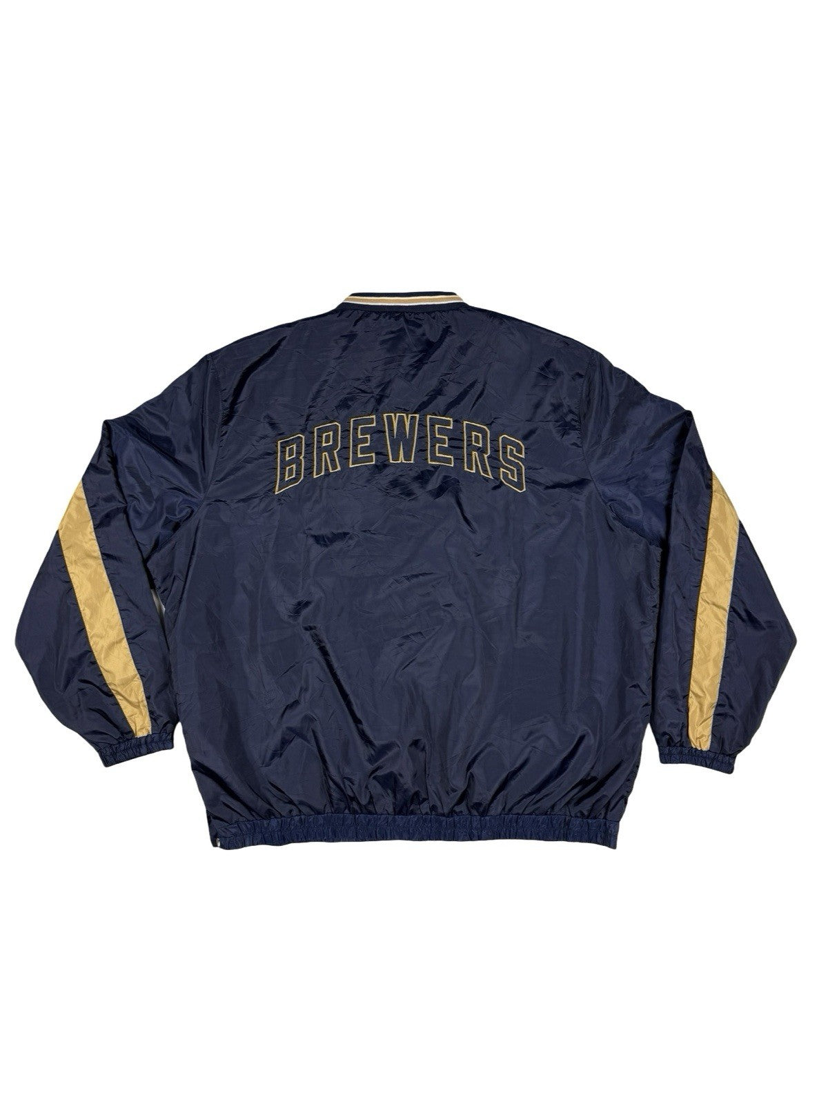 MLB Milwaukee Brewers Blue Pullover Windbreaker Jumper Jacket 2XL