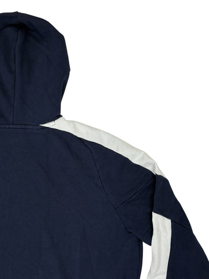 Puma Blue Colourblock Print Spellout Logo Hoodie Sweatshirt Medium