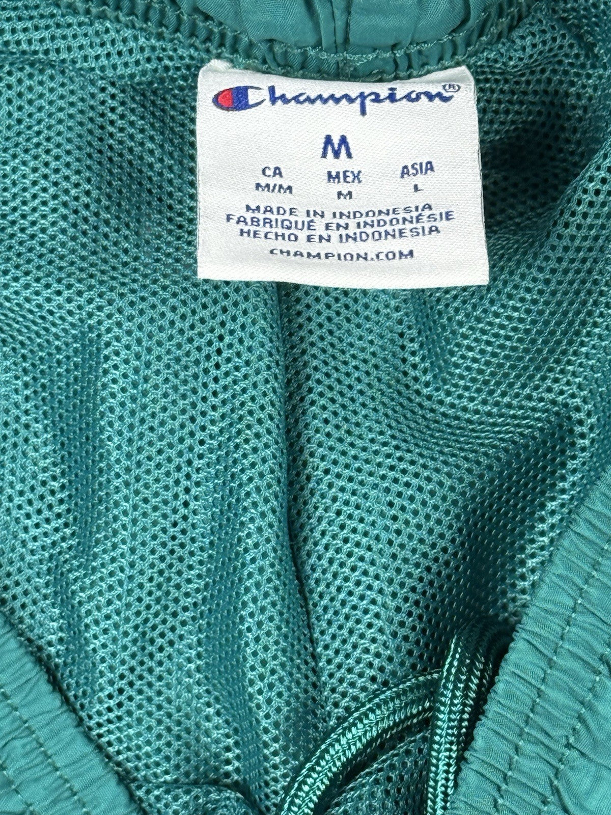 Champion Green Web Lined Nylon Swim Shorts Medium