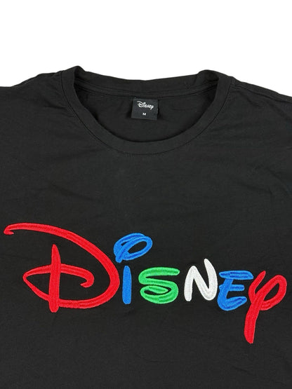 Disney Black Embroidered Colourful Logo Crop Top Medium