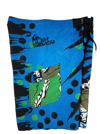 Quiksilver Retro Y2K Crazy Fox Pattern Board Swim Shorts 34W Large