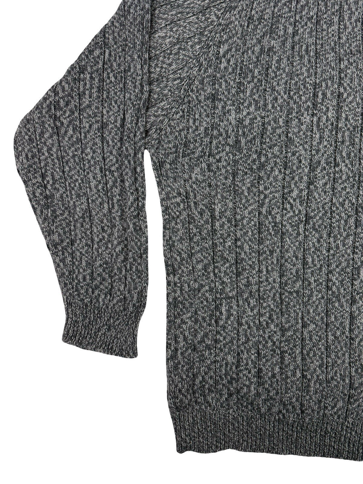 Faded Glory Heather Grey Cotton Knit Jumper Large