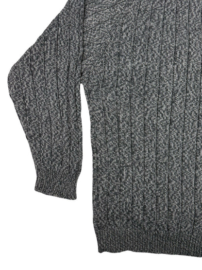 Faded Glory Heather Grey Cotton Knit Jumper Large