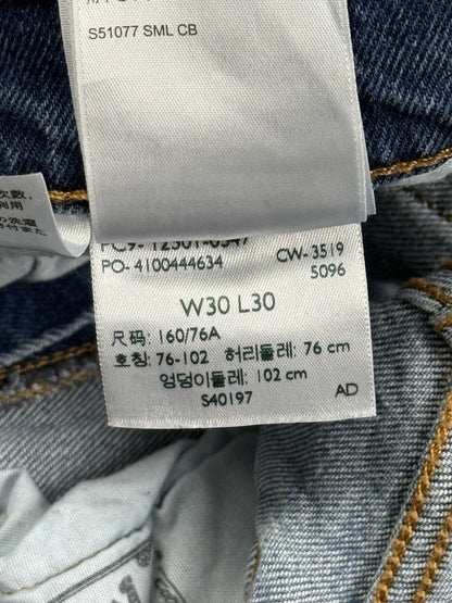 Levi's 501 Blue Denim Straight Leg Jeans 30W 30L