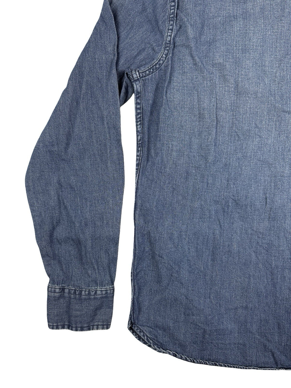 Levi's Blue Cotton Denim Button Up Shirt Small