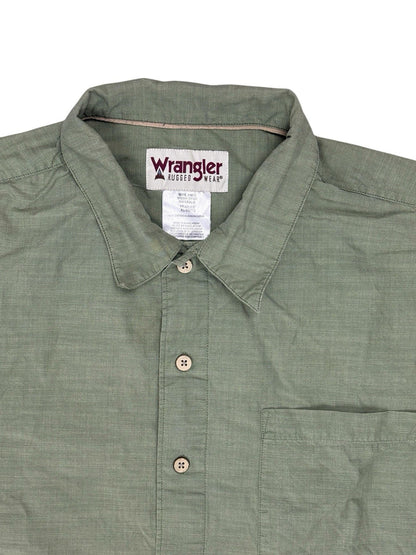 Wrangler Green Short Sleeve Button Up Top XL