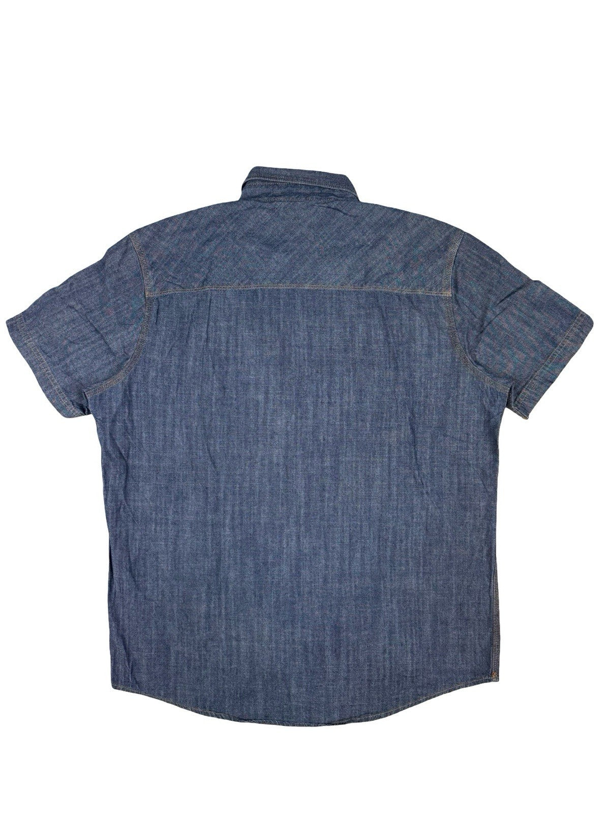 Levi's Blue Cotton Short Sleeve Chambray Shirt Medium