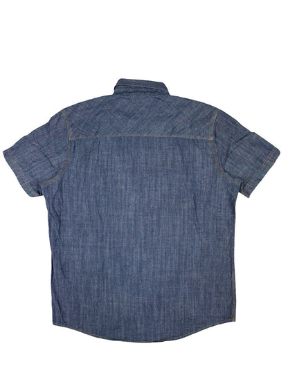 Levi's Blue Cotton Short Sleeve Chambray Shirt Medium