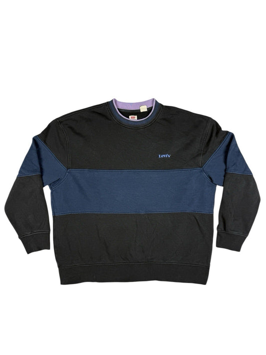 Levi's Black Colourblock Embroidered Relaxed Fit Jumper Large