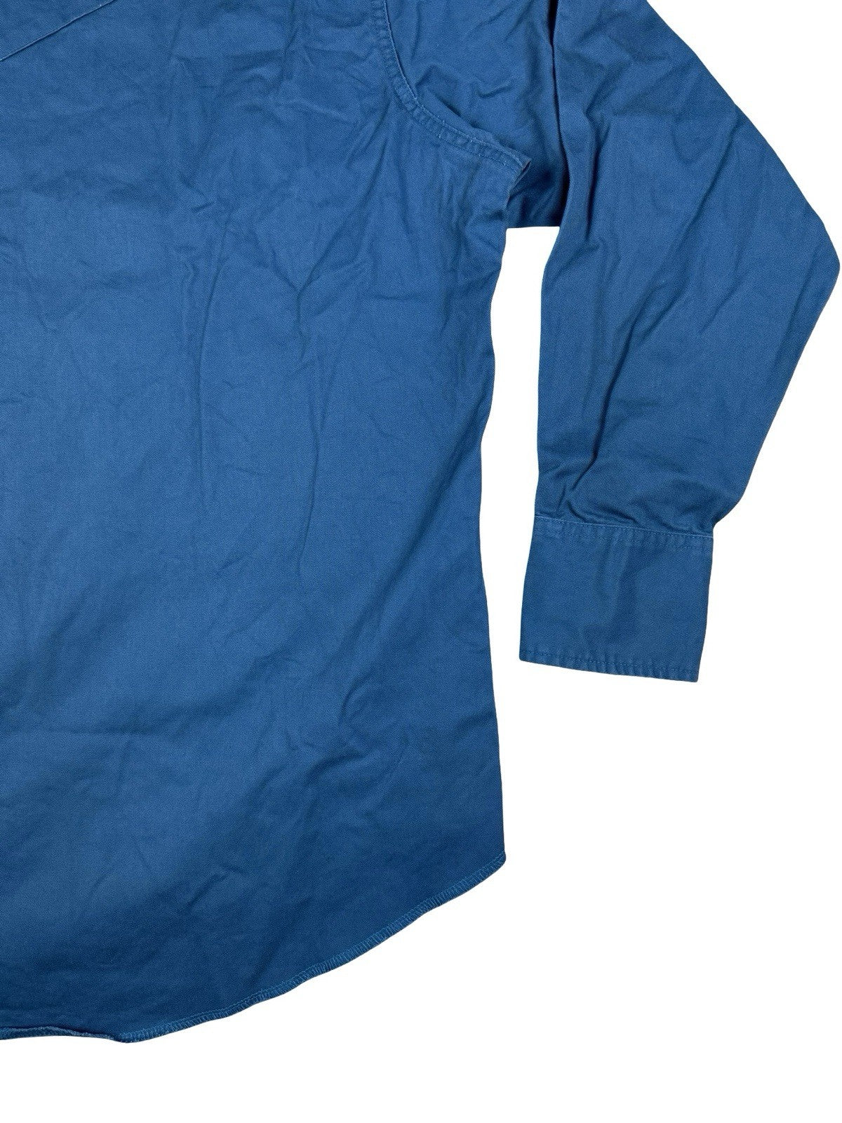 Wrangler Teal Blue Cowboy Cut Western Snap Twill Shirt XL