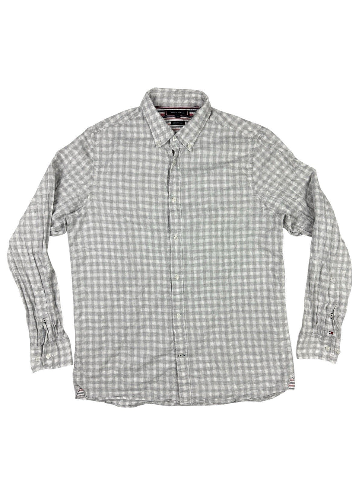 Tommy Hilfiger Grey  Plaid Check Button Up Shirt XL