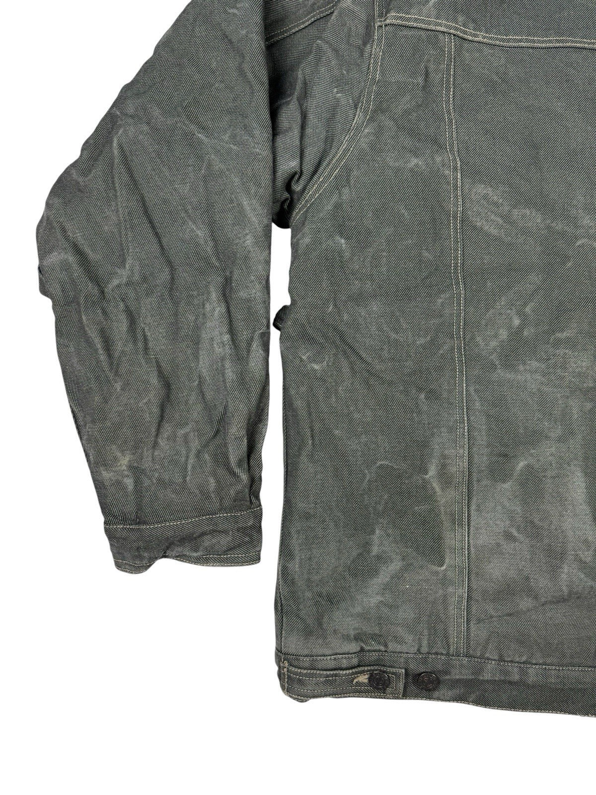 Barcode Jeans Grey Denim Y2K Sherpa Lined Utility Jacket XL