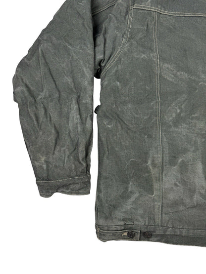 Barcode Jeans Grey Denim Y2K Sherpa Lined Utility Jacket XL